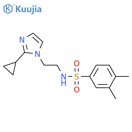 N-[2-(2-cyclopropyl-1H-imidazol-1-yl)ethyl]-3,4-dimethylbenzene-1-sulfonamide structure