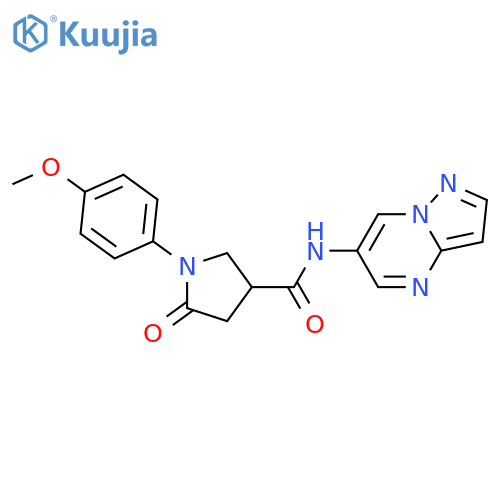 1-(4-methoxyphenyl)-5-oxo-N-{pyrazolo[1,5-a]pyrimidin-6-yl}pyrrolidine-3-carboxamide structure