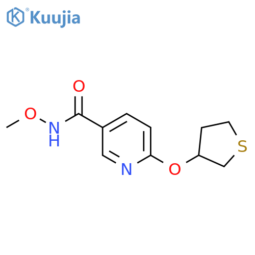 N-methoxy-6-(thiolan-3-yloxy)pyridine-3-carboxamide structure