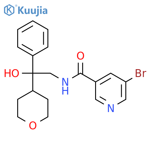 5-bromo-N-(2-hydroxy-2-phenyl-2-(tetrahydro-2H-pyran-4-yl)ethyl)nicotinamide structure