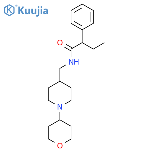 N-{[1-(oxan-4-yl)piperidin-4-yl]methyl}-2-phenylbutanamide structure