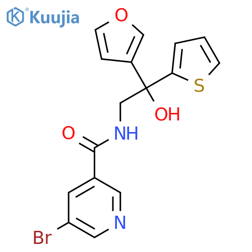 5-bromo-N-2-(furan-3-yl)-2-hydroxy-2-(thiophen-2-yl)ethylpyridine-3-carboxamide structure