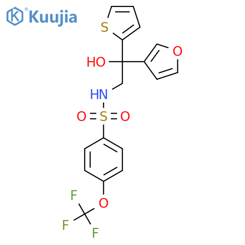 N-2-(furan-3-yl)-2-hydroxy-2-(thiophen-2-yl)ethyl-4-(trifluoromethoxy)benzene-1-sulfonamide structure