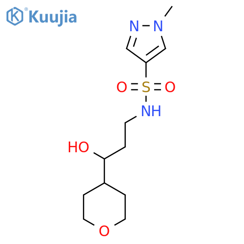 N-[3-hydroxy-3-(oxan-4-yl)propyl]-1-methyl-1H-pyrazole-4-sulfonamide structure