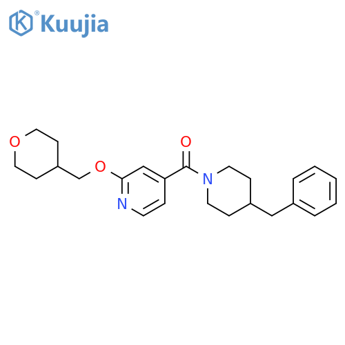 [4-(Phenylmethyl)-1-piperidinyl][2-[(tetrahydro-2H-pyran-4-yl)methoxy]-4-pyridinyl]methanone structure
