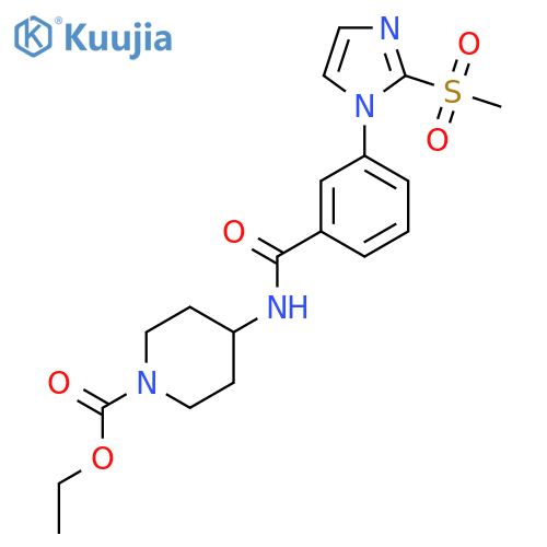 ethyl 4-3-(2-methanesulfonyl-1H-imidazol-1-yl)benzamidopiperidine-1-carboxylate structure