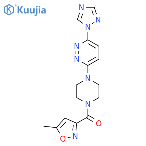 (4-(6-(1H-1,2,4-triazol-1-yl)pyridazin-3-yl)piperazin-1-yl)(5-methylisoxazol-3-yl)methanone structure