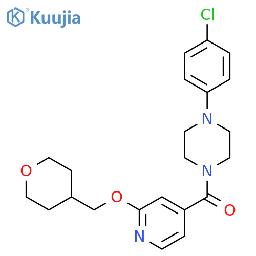(4-(4-chlorophenyl)piperazin-1-yl)(2-((tetrahydro-2H-pyran-4-yl)methoxy)pyridin-4-yl)methanone structure