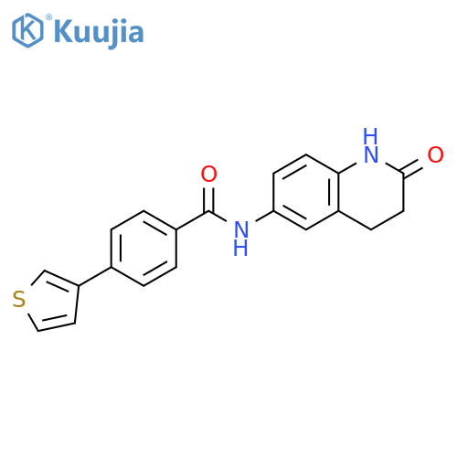N-(2-oxo-1,2,3,4-tetrahydroquinolin-6-yl)-4-(thiophen-3-yl)benzamide structure