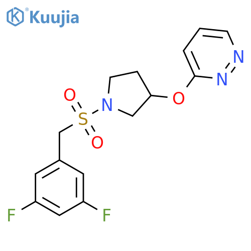 3-({1-[(3,5-difluorophenyl)methanesulfonyl]pyrrolidin-3-yl}oxy)pyridazine structure