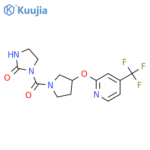 1-[3-[4-(trifluoromethyl)pyridin-2-yl]oxypyrrolidine-1-carbonyl]imidazolidin-2-one structure