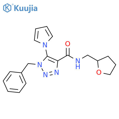 1-benzyl-N-[(oxolan-2-yl)methyl]-5-(1H-pyrrol-1-yl)-1H-1,2,3-triazole-4-carboxamide structure