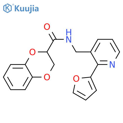 N-{2-(furan-2-yl)pyridin-3-ylmethyl}-2,3-dihydro-1,4-benzodioxine-2-carboxamide structure