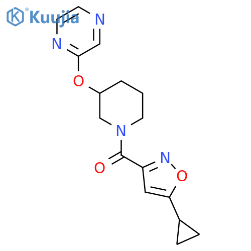 2-{[1-(5-cyclopropyl-1,2-oxazole-3-carbonyl)piperidin-3-yl]oxy}pyrazine structure
