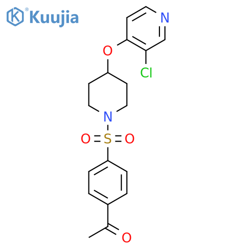 1-4-({4-(3-chloropyridin-4-yl)oxypiperidin-1-yl}sulfonyl)phenylethan-1-one structure