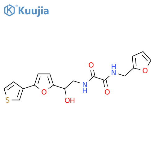 N'-(furan-2-yl)methyl-N-{2-hydroxy-2-5-(thiophen-3-yl)furan-2-ylethyl}ethanediamide structure
