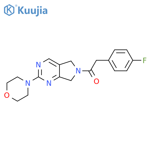 2-(4-fluorophenyl)-1-[2-(morpholin-4-yl)-5H,6H,7H-pyrrolo[3,4-d]pyrimidin-6-yl]ethan-1-one structure