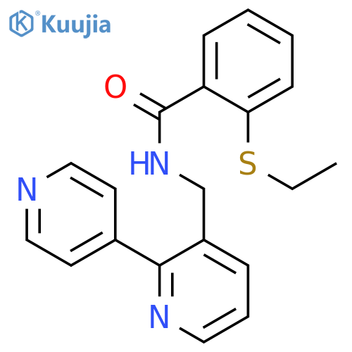 N-({[2,4'-bipyridine]-3-yl}methyl)-2-(ethylsulfanyl)benzamide structure