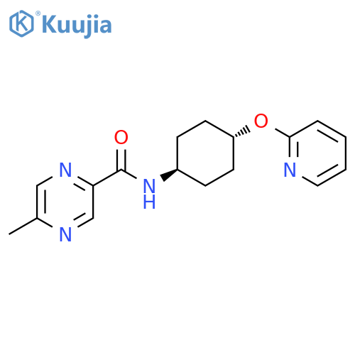 5-methyl-N-[(1r,4r)-4-(pyridin-2-yloxy)cyclohexyl]pyrazine-2-carboxamide structure