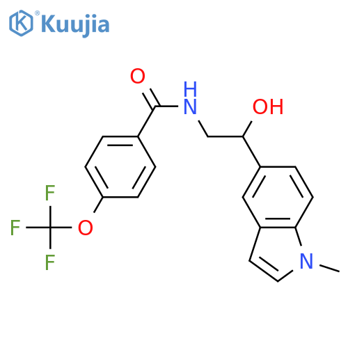 N-[2-hydroxy-2-(1-methyl-1H-indol-5-yl)ethyl]-4-(trifluoromethoxy)benzamide structure
