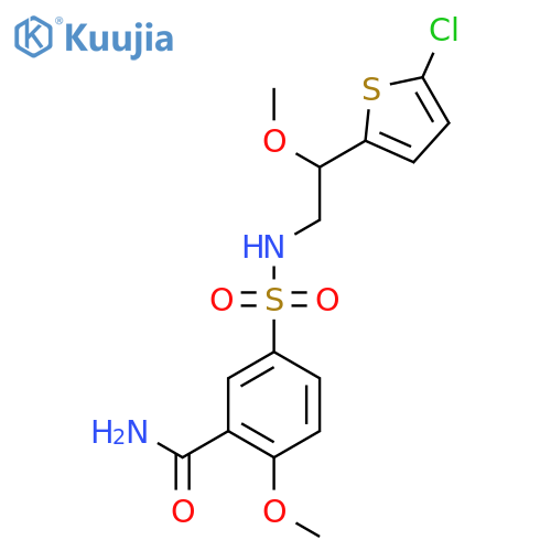 5-{2-(5-chlorothiophen-2-yl)-2-methoxyethylsulfamoyl}-2-methoxybenzamide structure