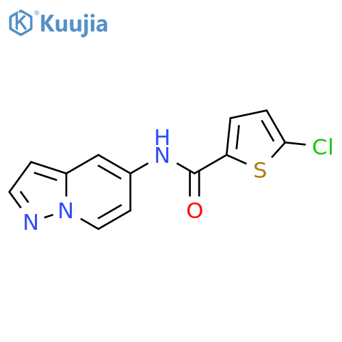 5-chloro-N-{pyrazolo[1,5-a]pyridin-5-yl}thiophene-2-carboxamide structure
