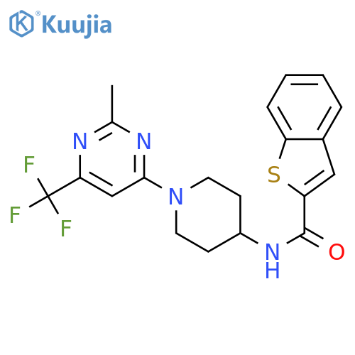 N-{1-[2-methyl-6-(trifluoromethyl)pyrimidin-4-yl]piperidin-4-yl}-1-benzothiophene-2-carboxamide structure