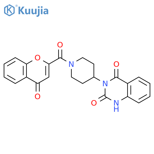 3-[1-(4-oxo-4H-chromene-2-carbonyl)piperidin-4-yl]-1,2,3,4-tetrahydroquinazoline-2,4-dione structure