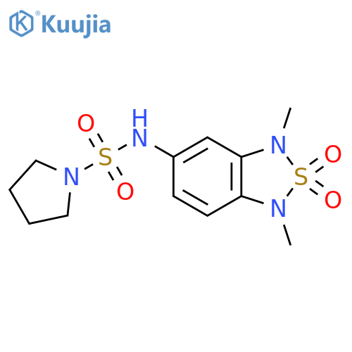 N-(1,3-dimethyl-2,2-dioxo-1,3-dihydro-2lambda6,1,3-benzothiadiazol-5-yl)pyrrolidine-1-sulfonamide structure