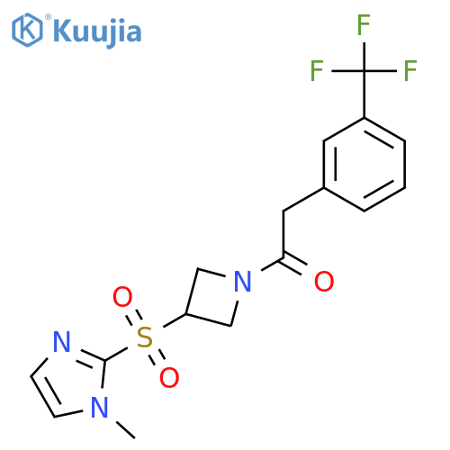 1-(3-((1-methyl-1H-imidazol-2-yl)sulfonyl)azetidin-1-yl)-2-(3-(trifluoromethyl)phenyl)ethanone structure