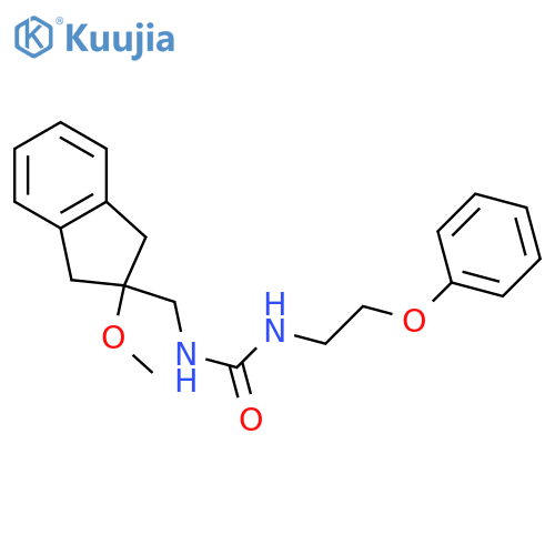 3-[(2-methoxy-2,3-dihydro-1H-inden-2-yl)methyl]-1-(2-phenoxyethyl)urea structure