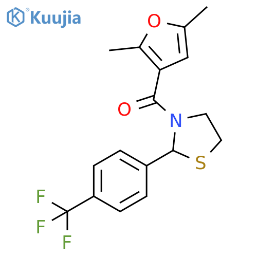 (2,5-Dimethyl-3-furanyl)[2-[4-(trifluoromethyl)phenyl]-3-thiazolidinyl]methanone structure