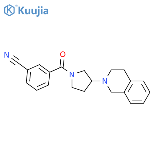 3-[3-(3,4-dihydro-1H-isoquinolin-2-yl)pyrrolidine-1-carbonyl]benzonitrile structure