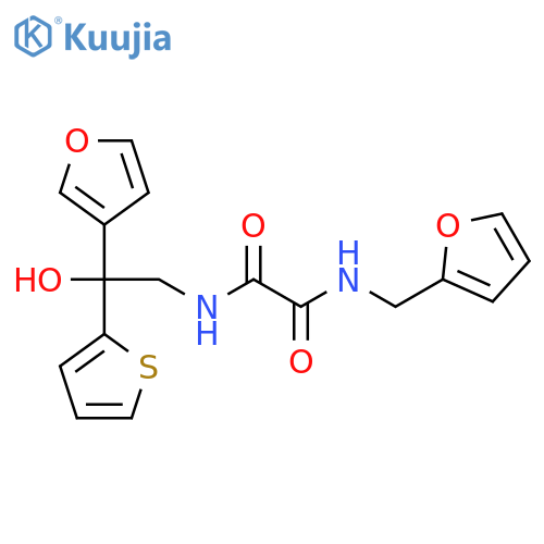 N'-(furan-2-yl)methyl-N-2-(furan-3-yl)-2-hydroxy-2-(thiophen-2-yl)ethylethanediamide structure