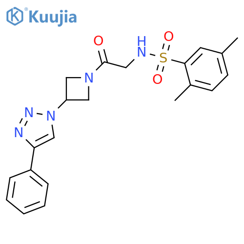 2,5-dimethyl-N-[2-oxo-2-[3-(4-phenyltriazol-1-yl)azetidin-1-yl]ethyl]benzenesulfonamide structure
