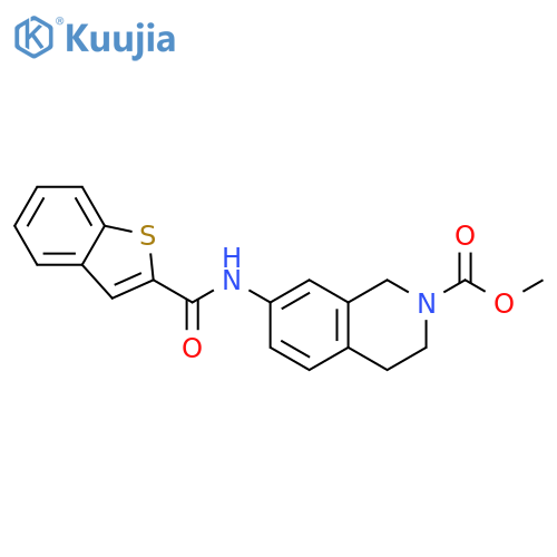 methyl 7-(1-benzothiophene-2-amido)-1,2,3,4-tetrahydroisoquinoline-2-carboxylate structure