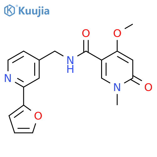 N-{[2-(furan-2-yl)pyridin-4-yl]methyl}-4-methoxy-1-methyl-6-oxo-1,6-dihydropyridine-3-carboxamide structure
