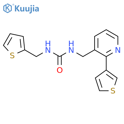 3-[(thiophen-2-yl)methyl]-1-{[2-(thiophen-3-yl)pyridin-3-yl]methyl}urea structure
