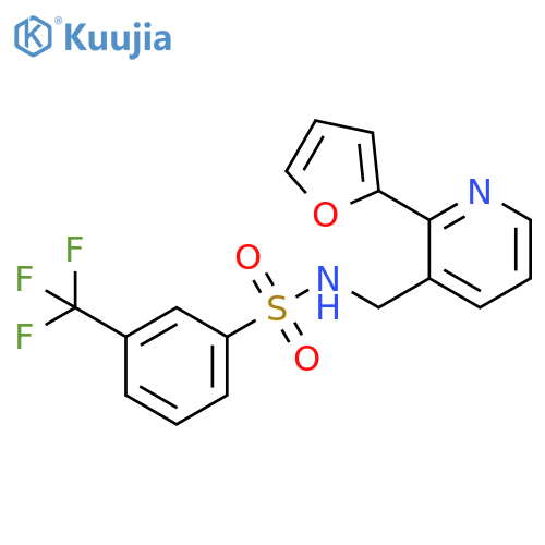 N-{[2-(furan-2-yl)pyridin-3-yl]methyl}-3-(trifluoromethyl)benzene-1-sulfonamide structure
