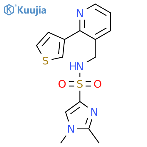 1,2-dimethyl-N-{[2-(thiophen-3-yl)pyridin-3-yl]methyl}-1H-imidazole-4-sulfonamide structure