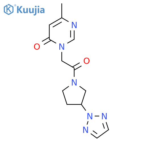 6-methyl-3-{2-oxo-2-3-(2H-1,2,3-triazol-2-yl)pyrrolidin-1-ylethyl}-3,4-dihydropyrimidin-4-one structure
