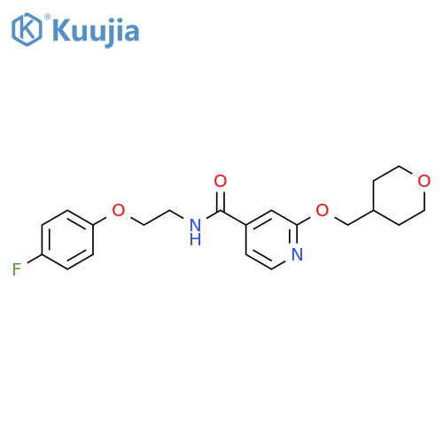 N-(2-(4-fluorophenoxy)ethyl)-2-((tetrahydro-2H-pyran-4-yl)methoxy)isonicotinamide structure