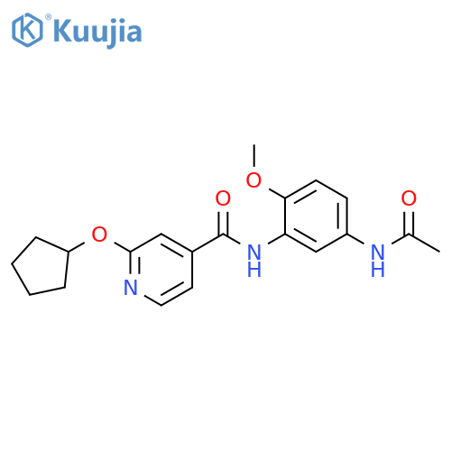 N-(5-acetamido-2-methoxyphenyl)-2-cyclopentyloxypyridine-4-carboxamide structure