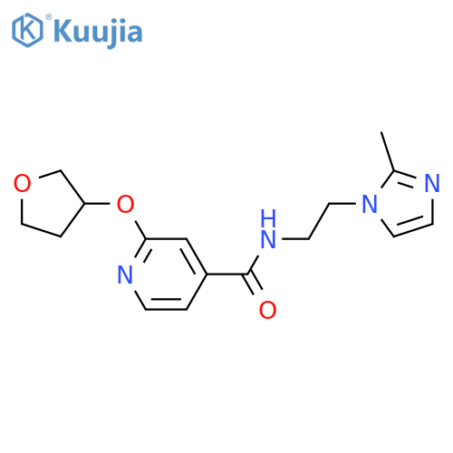 N-[2-(2-methylimidazol-1-yl)ethyl]-2-(oxolan-3-yloxy)pyridine-4-carboxamide structure