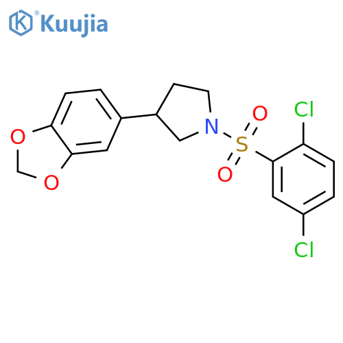 3-(2H-1,3-benzodioxol-5-yl)-1-(2,5-dichlorobenzenesulfonyl)pyrrolidine structure