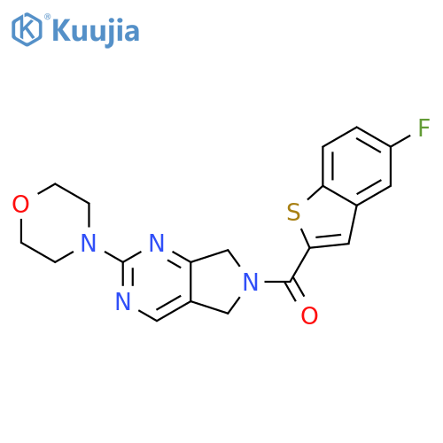 4-[6-(5-fluoro-1-benzothiophene-2-carbonyl)-5H,6H,7H-pyrrolo[3,4-d]pyrimidin-2-yl]morpholine structure