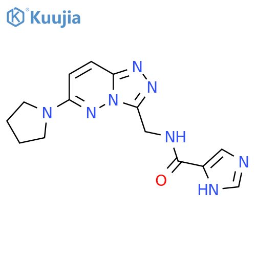 N-{[6-(pyrrolidin-1-yl)-[1,2,4]triazolo[4,3-b]pyridazin-3-yl]methyl}-1H-imidazole-5-carboxamide structure