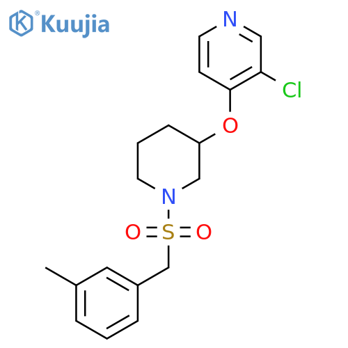 3-chloro-4-({1-[(3-methylphenyl)methanesulfonyl]piperidin-3-yl}oxy)pyridine structure