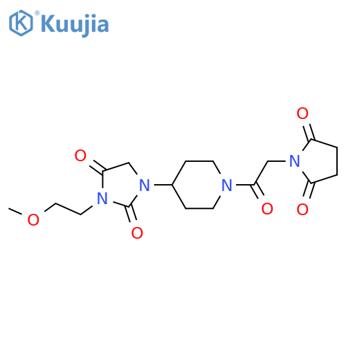 1-{1-[2-(2,5-dioxopyrrolidin-1-yl)acetyl]piperidin-4-yl}-3-(2-methoxyethyl)imidazolidine-2,4-dione structure