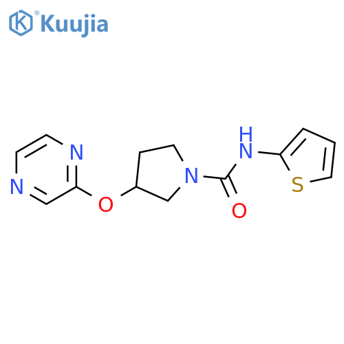 3-(pyrazin-2-yloxy)-N-(thiophen-2-yl)pyrrolidine-1-carboxamide structure